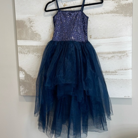 Ooh! La, La! Couture Blue Sequined Tulle Dress size 10 - Picture 1 of 5